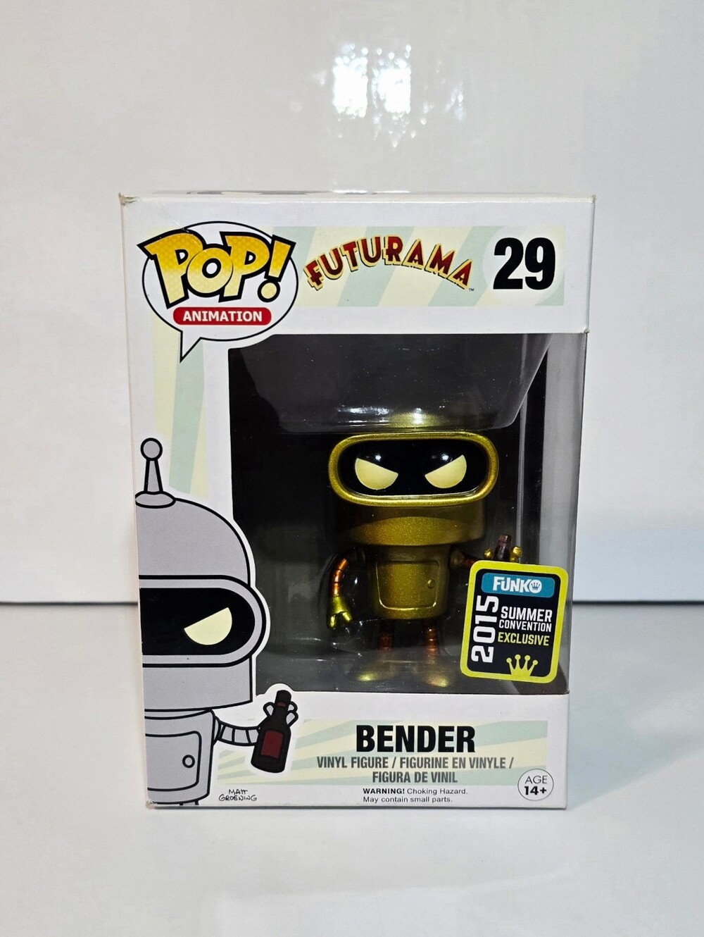 Bender Funko Pop! #29 Futurama Summer Convention 2015 Exclusive Gold Variant